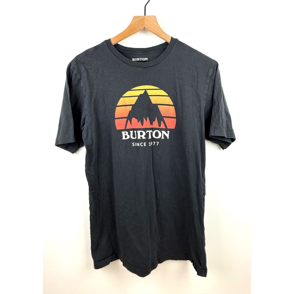 Burton Since 1977 Graphic T Shirt Mens Small Black Organic Cotton Ski Snowboard